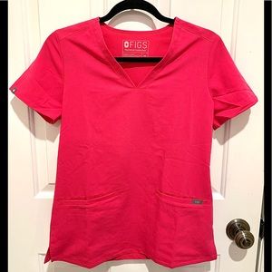 Figs pink scrub top